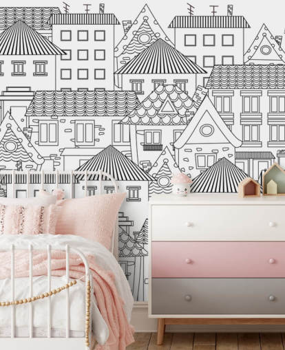 doodled houses wallpaper doodled houses wallpaper