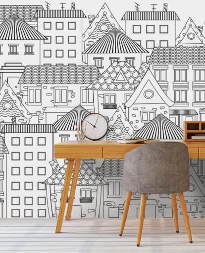 fondo de pantalla doodled houses
