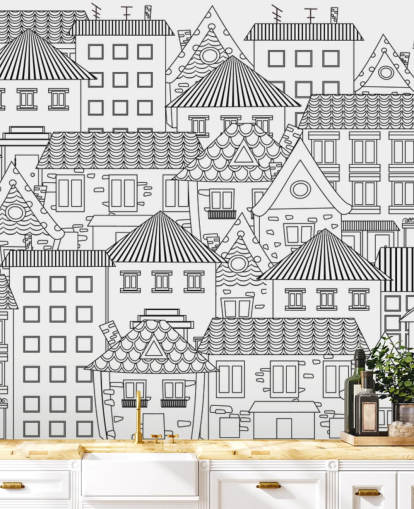 fondo de pantalla doodled houses fondo de pantalla doodled houses
