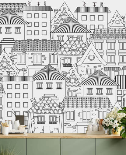 fondo de pantalla doodled houses fondo de pantalla doodled houses