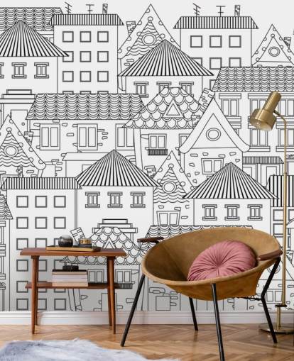 fondo de pantalla doodled houses