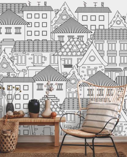 fondo de pantalla doodled houses