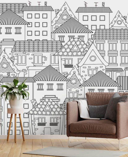 doodled houses wallpaper doodled houses wallpaper