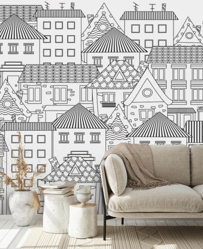 fondo de pantalla doodled houses fondo de pantalla doodled houses