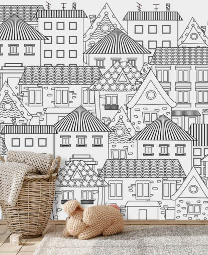 doodled houses wallpaper
