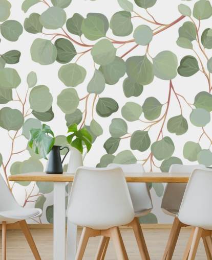 sage green leaves wallpaper