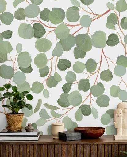 papel tapiz de hojas verdes salvia