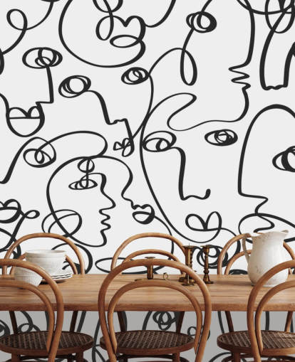 face line art wallpaper