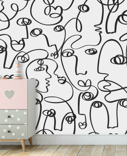 Gesichtslinie Kunst-Tapete Gesichtslinie Kunst-Tapete