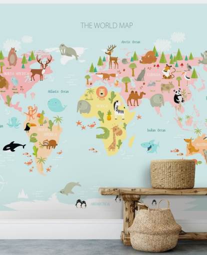 pastel toned animals world map wallpaper pastel toned animals world map wallpaper