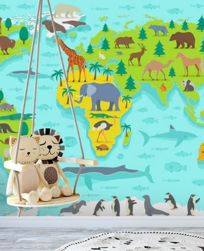 carta da parati colorata con mappa animale carta da parati colorata con mappa animale