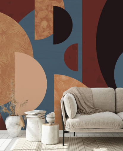 terracotta, orange and blue shapes wallpaper terracotta, orange and blue shapes wallpaper