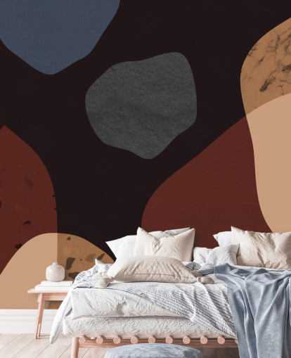 rote, orange und blaue Formtapete