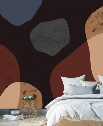 red, orange and blue shape wallpaper