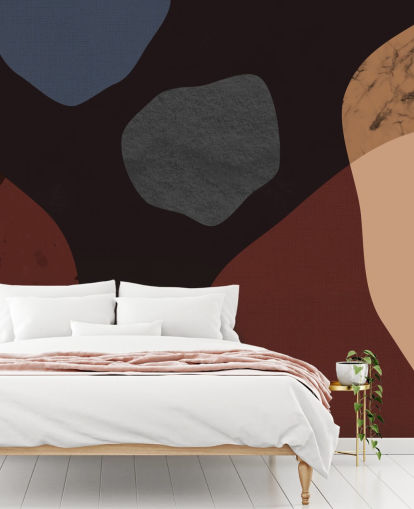 red, orange and blue shape wallpaper