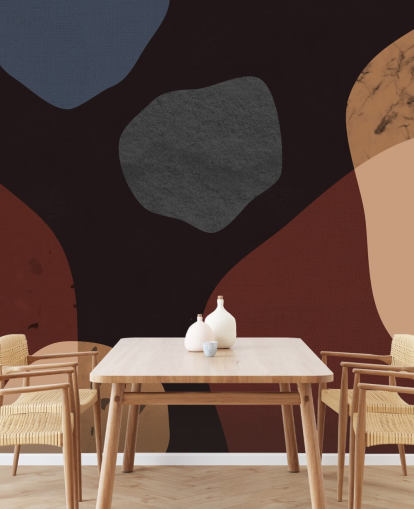 papel pintado de forma roja, naranja y azul