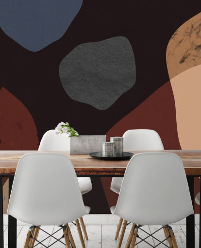 carta da parati di forma rossa, arancione e blu