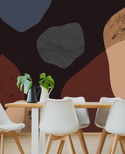 red, orange and blue shape wallpaper