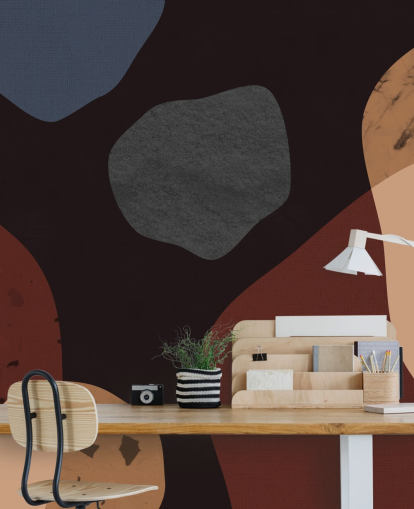 papel pintado de forma roja, naranja y azul