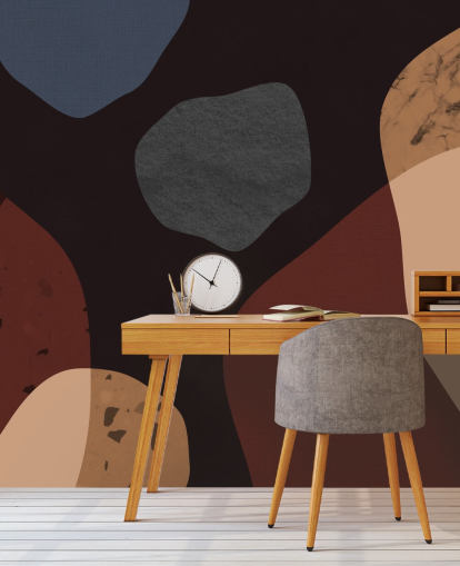 röd, orange och blå form tapeter