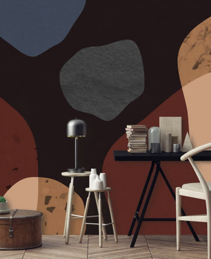 red, orange and blue shape wallpaper