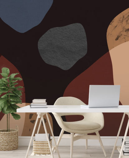 red, orange and blue shape wallpaper