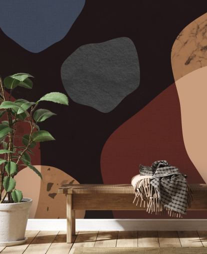 red, orange and blue shape wallpaper