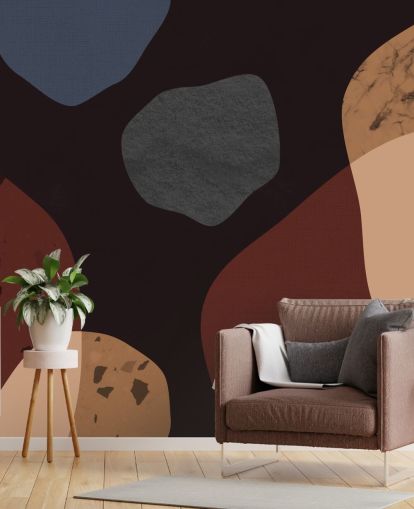 red, orange and blue shape wallpaper