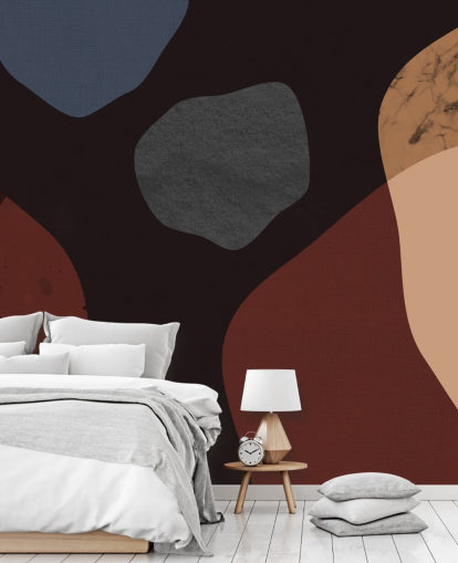 papel pintado de forma roja, naranja y azul