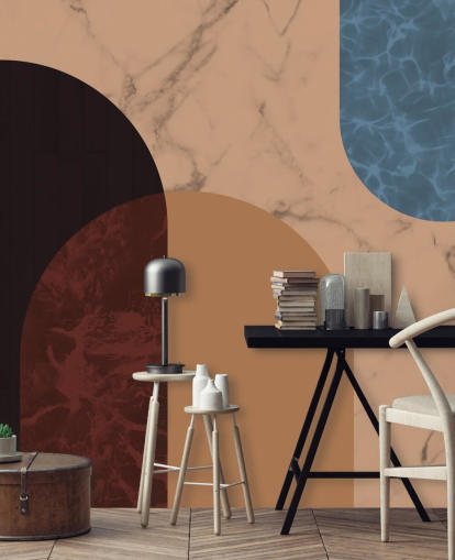 orange, red and blue bauhaus shape wallpaper orange, red and blue bauhaus shape wallpaper