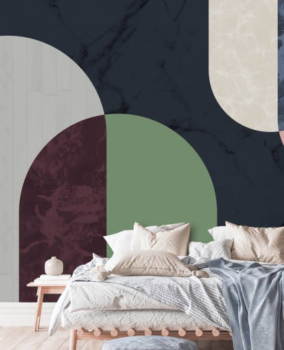 dark bauhaus style shapes wallpaper