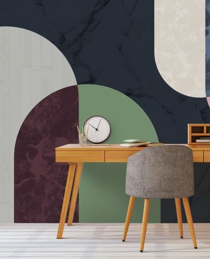 dark bauhaus style shapes wallpaper