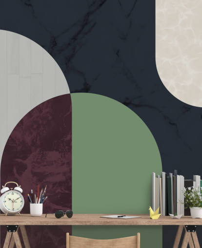 papel pintado de formas de estilo bauhaus oscuro