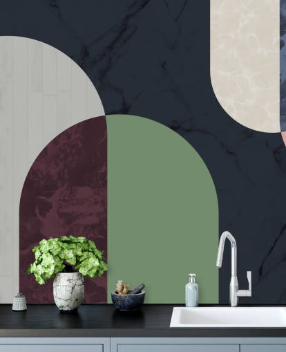 papel de parede de formas de estilo bauhaus escuro