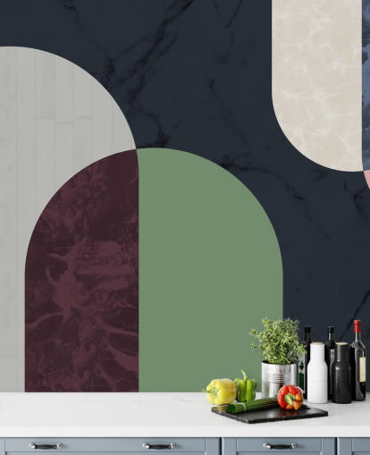 dark bauhaus style shapes wallpaper