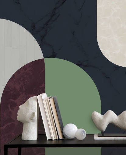 dark bauhaus style shapes wallpaper