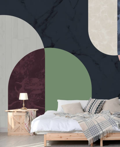 dark bauhaus style shapes wallpaper