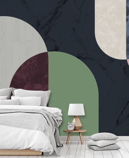 dark bauhaus style shapes wallpaper