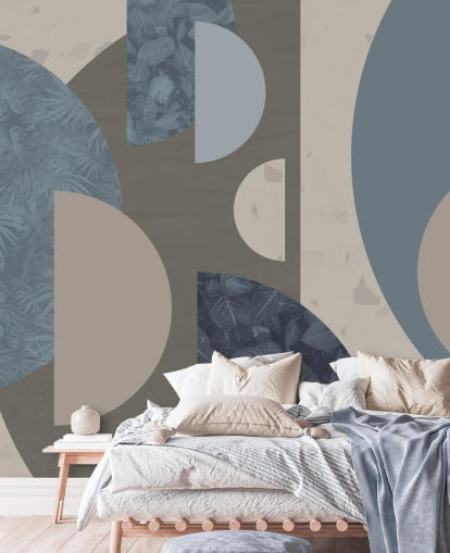 blauwe vormen behang