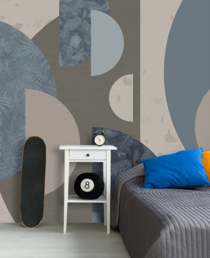 blaue Formen Papiertapete