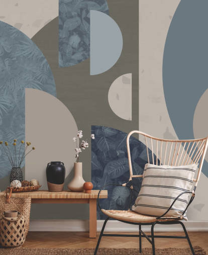 papier peint de formes bleues