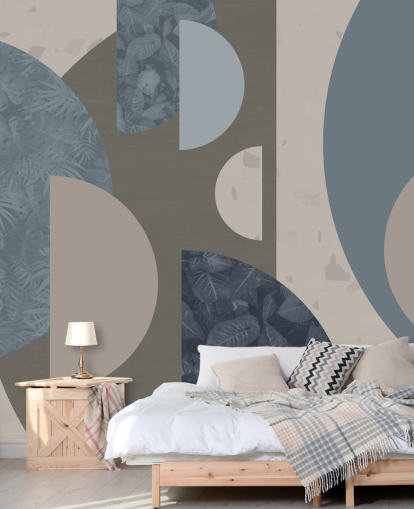 blaue Formen Papiertapete