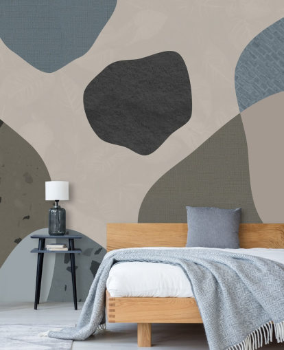 blue and grey shapes wallpaper