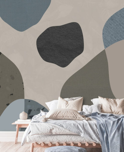 blue and grey shapes wallpaper