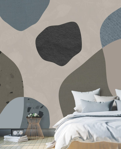 blue and grey shapes wallpaper