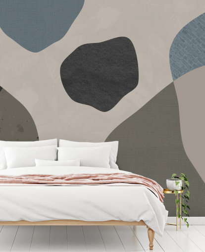 carta da parati forme blu e grigie