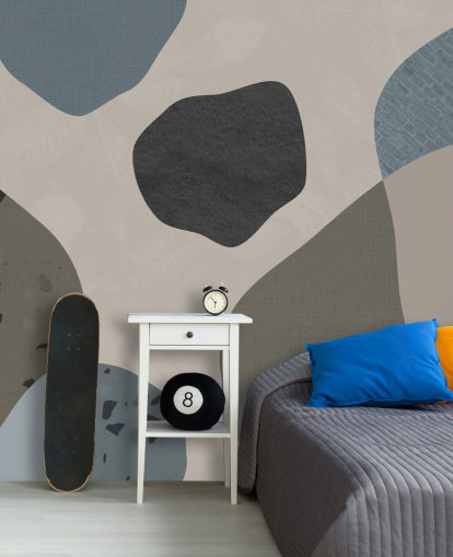 papier peint de formes bleues et grises