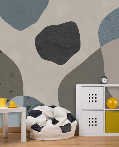 blue and grey shapes wallpaper