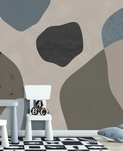 blue and grey shapes wallpaper