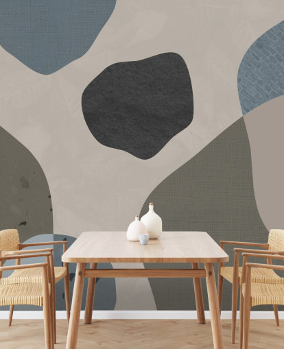 blue and grey shapes wallpaper